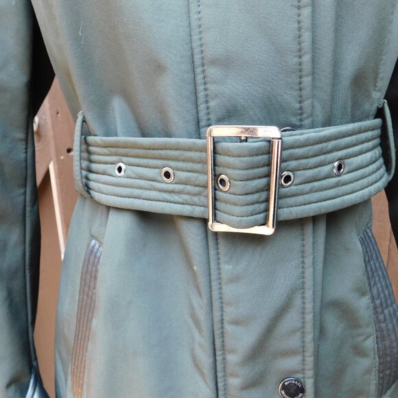 Michael Kors S Black Weatherproof Fleece Lined Hooded Zip Up Belted Coat - Picture 4 of 9